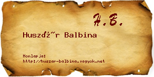 Huszár Balbina névjegykártya